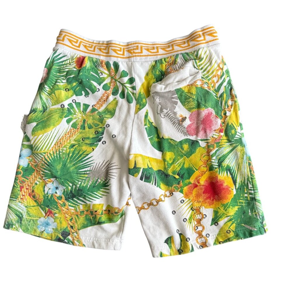 Reason Mens Tropical Print Drawstring Shorts L - Picture 3 of 4